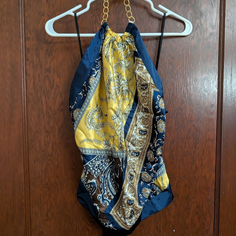 NOS NWT! Vintage Y2K Satiny Bandana Top
